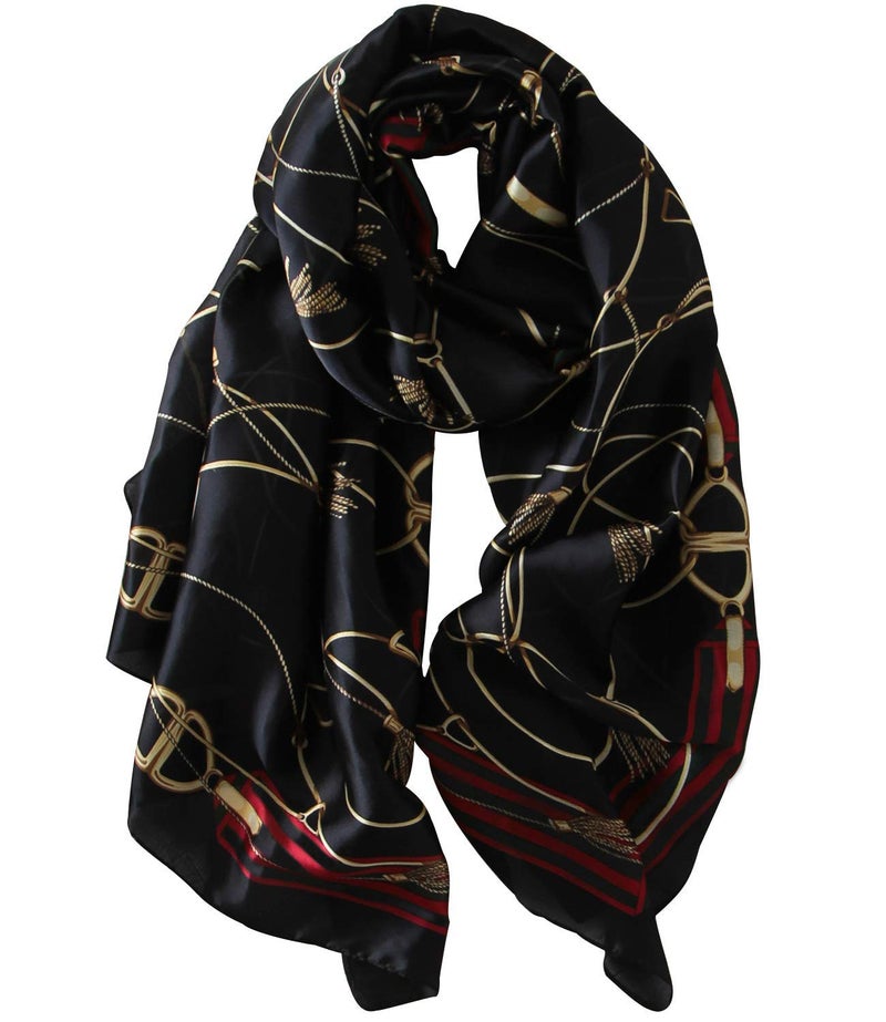 NUWEERIR Womens 100% Large Mulberry Silk Scarf Long Satin Scarf Fashion Lightweight Wraps